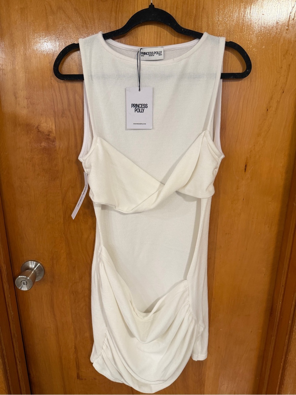 NWT Princess Polly Heart Out Ruched Mini Dress in White - Picture 4 of 6